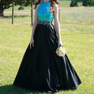 Blue and Black Dress